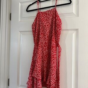 SHEIN Red Floral Mini Dress